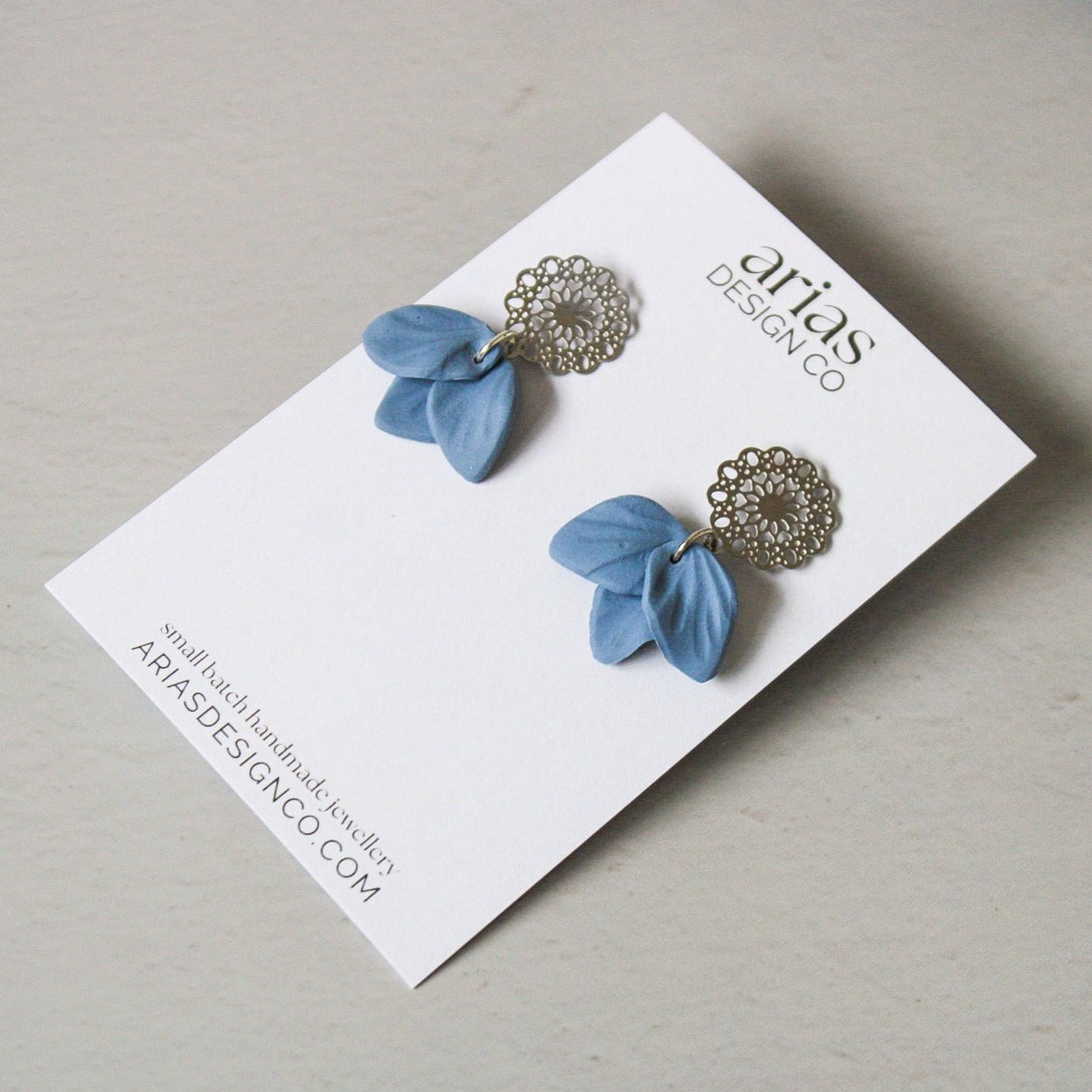 Eden Stud Earrings - Cornflower Blue | Petal Earrings By Arias Design Co