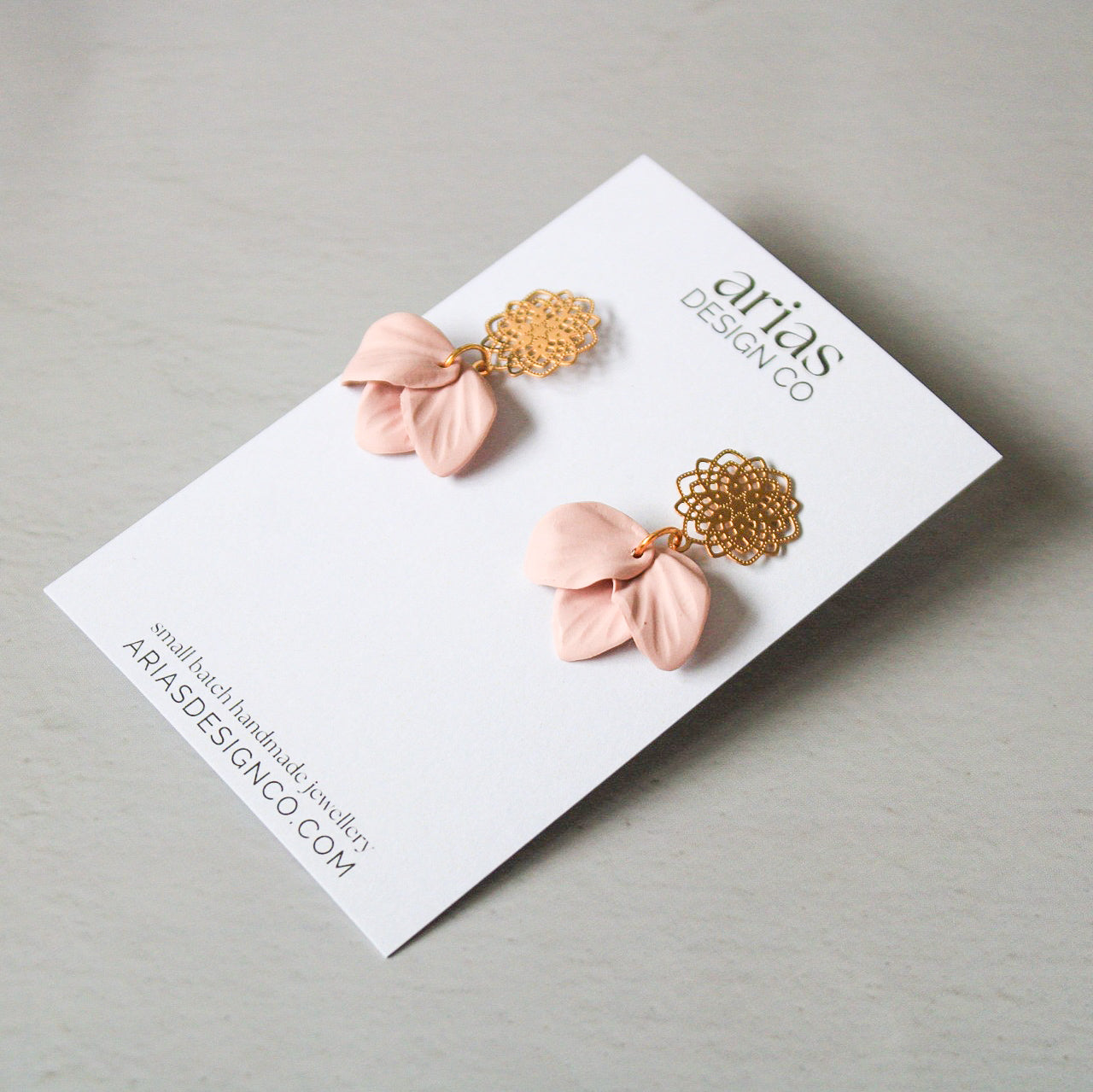 Eden Stud Earrings - Light Rose | Petal Earrings By Arias Design Co