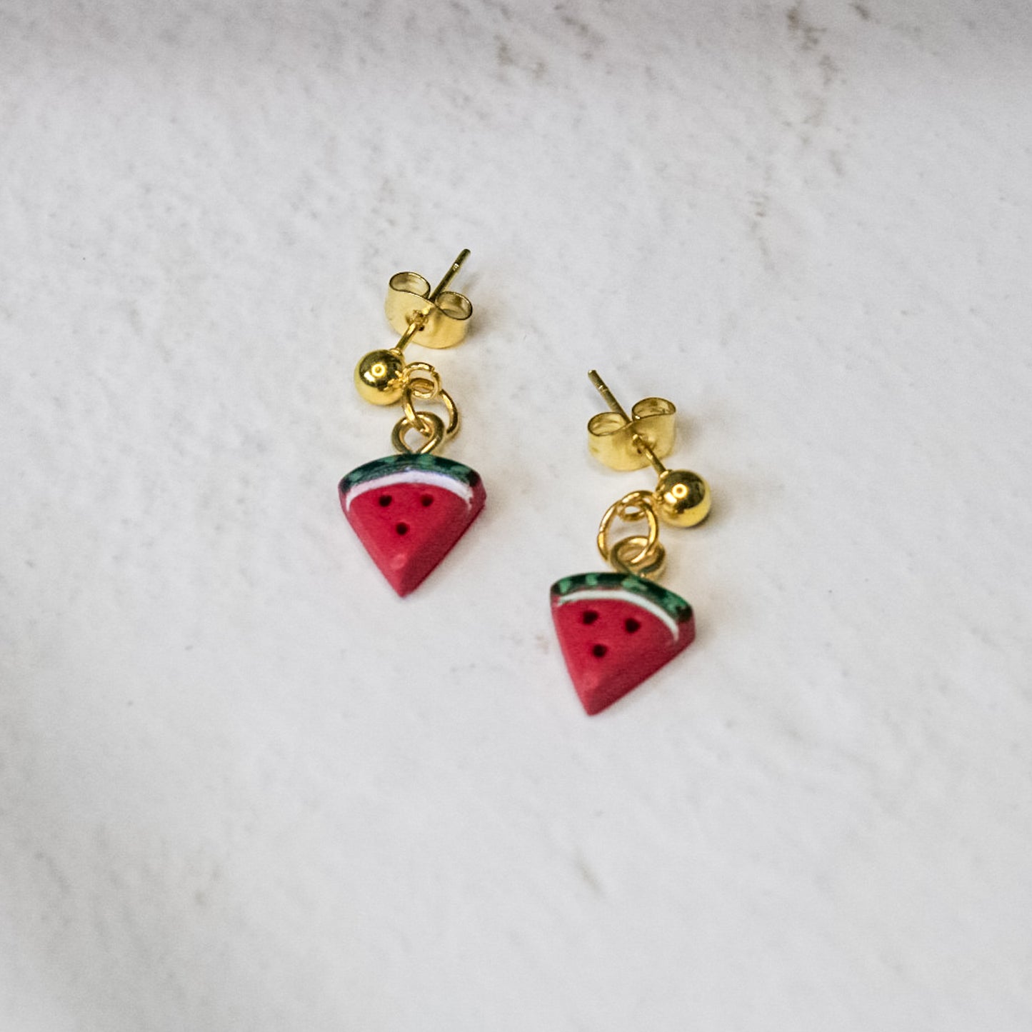 Watermelon Ball Stud Earrings