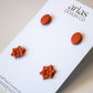 Brick Red Mini Flower Stud Pack | Handmade earrings for sensitive ears