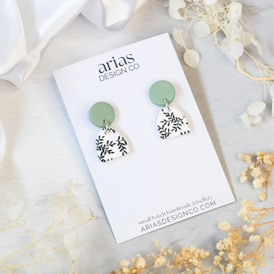 Leaf Print Arch Earrings