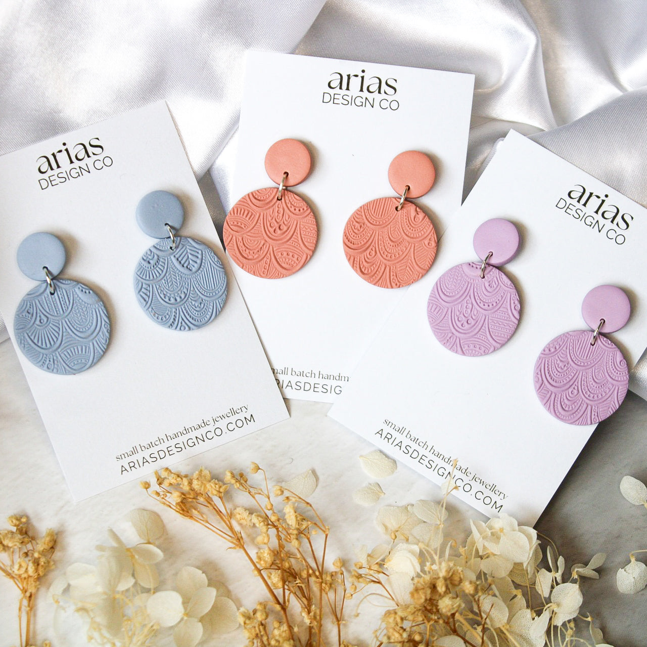 Textured Disc Stud Earrings