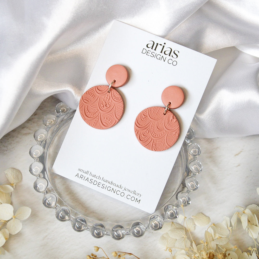 Textured Disc Stud Earrings