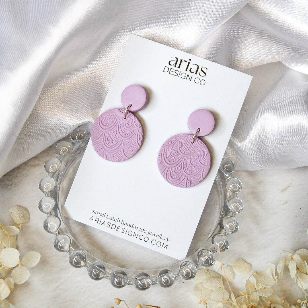 Textured Disc Stud Earrings