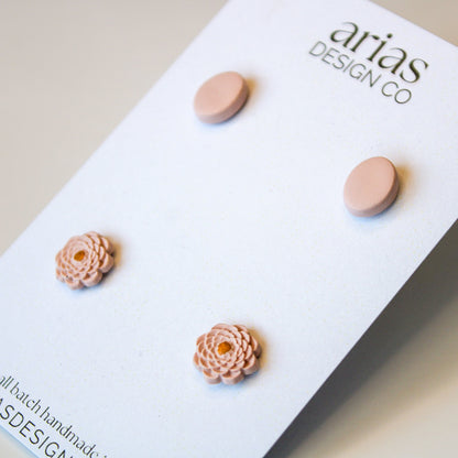 Pink Mini Flower Stud Pack | Handmade earrings for sensitive ears