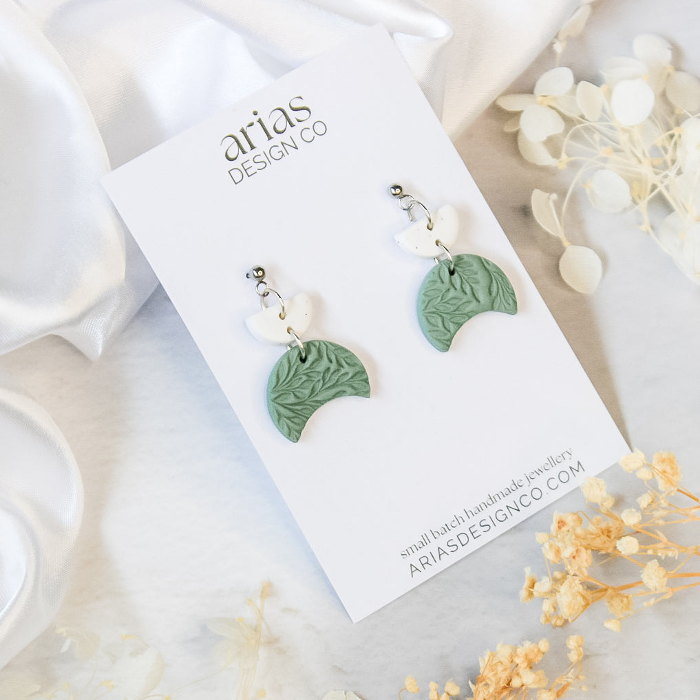 Textured Crescent Earrings