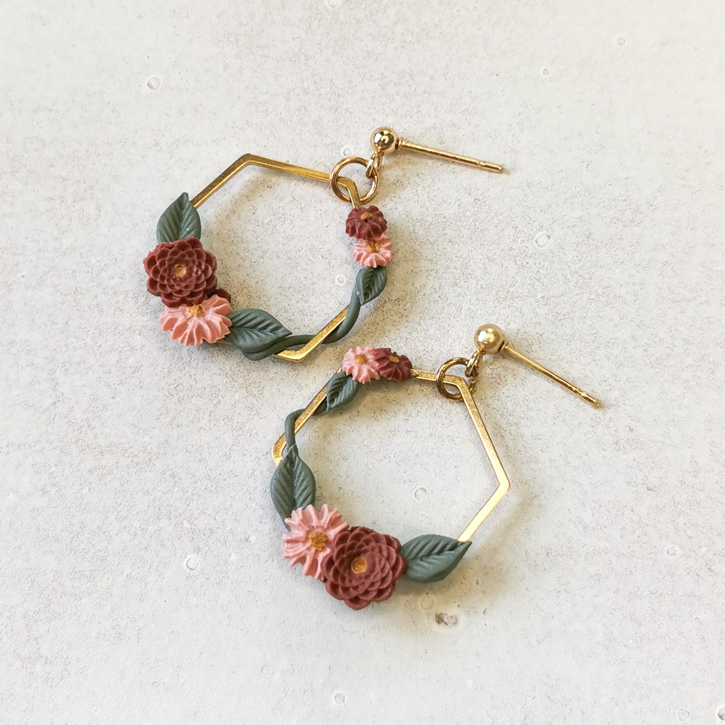 Gold handmade flower earrings for sensitive ears NZ
