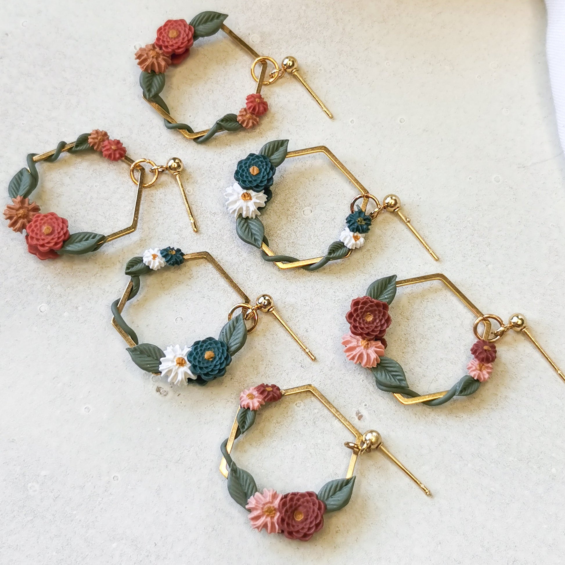 Handmade flower earrings NZ made
